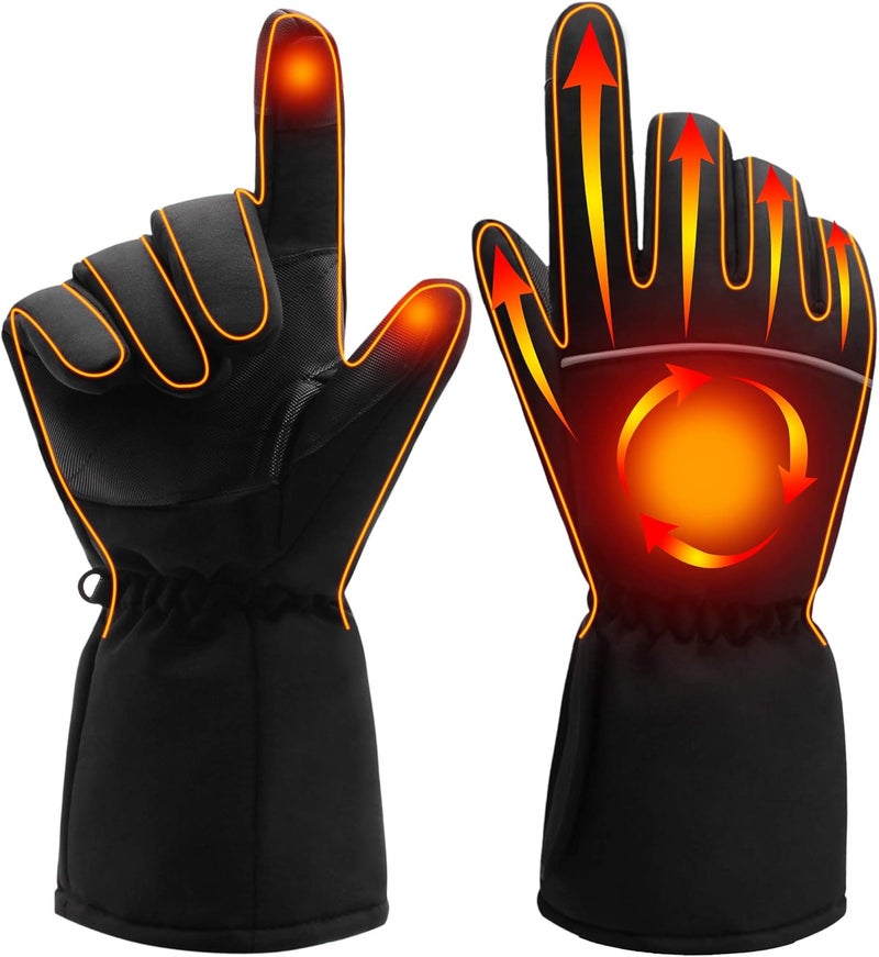 GEMSTONEGO Store Heated Gloves for Men Women - Electric Hand Warmers with Waterproof Windproof Touchscreen - Winter Warm Heated Thermal Gloves for Hiking Skiing Outdoor Sports - Image 1